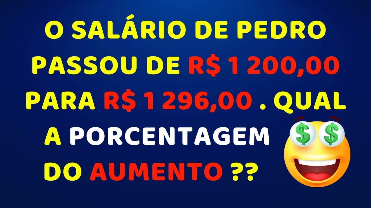 Thumbnail: 🤔SABE CALCULAR AUMENTO DE SALÁRIO? PORCENTAGEM FÁCIL DE ENTENDER!!