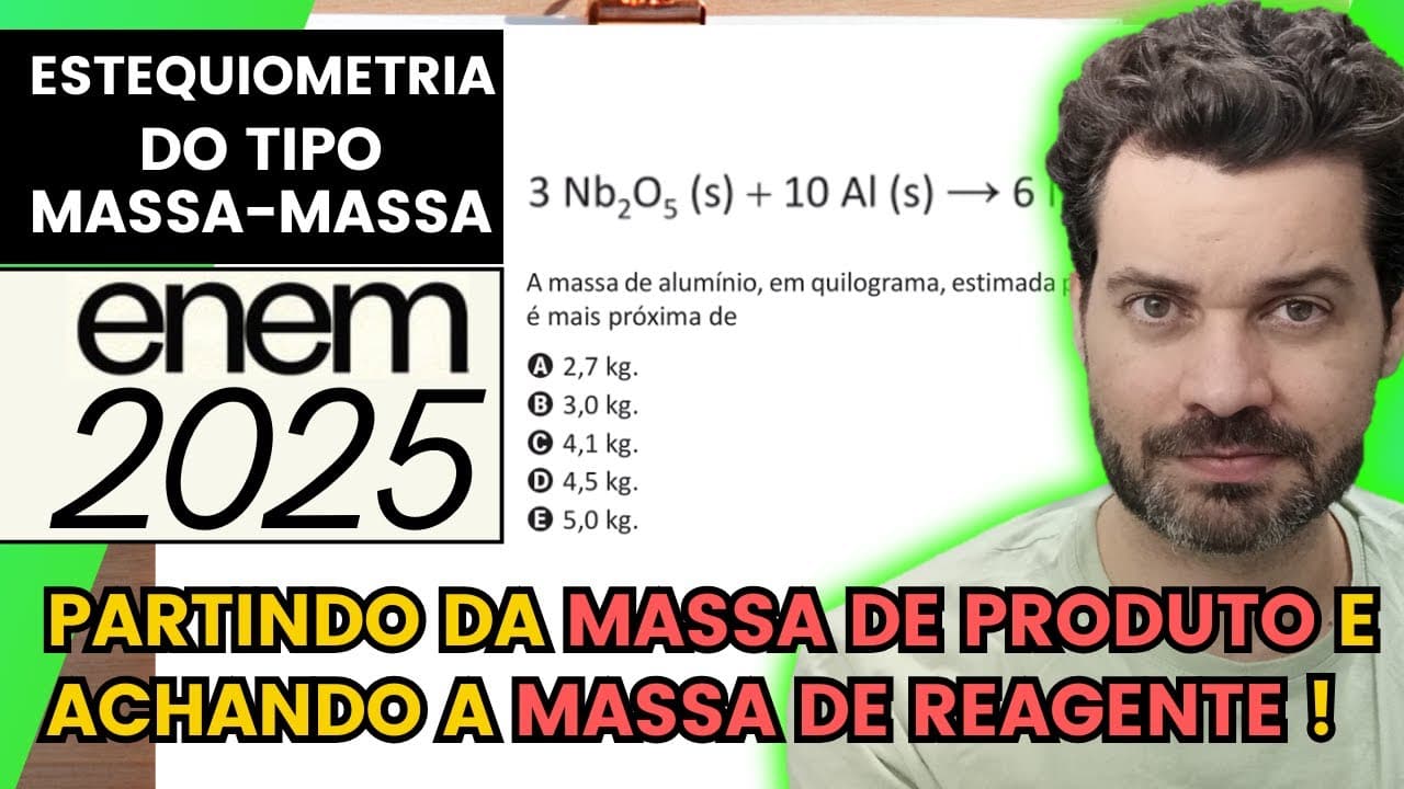 Thumbnail: ✏️ENEM 2025 | O Brasil é o maior produtor mundial de nióbio (massa molar = 93 g mol -1), metal