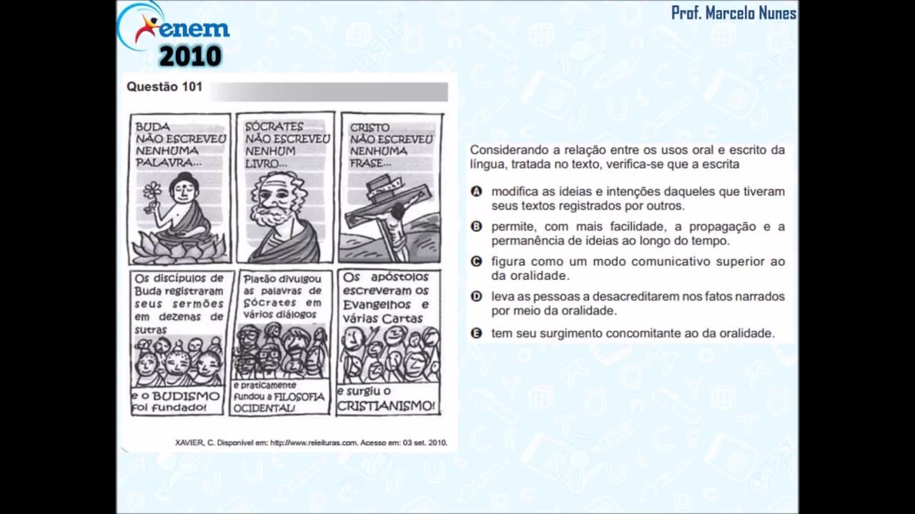 Thumbnail: Enem 2010 PPL: linguagem oral x escrita.