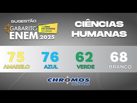 Thumbnail da aula: Gabarito ENEM 2025 CHROMOS - Prova Amarela: Questão 75 | Ciências Humanas