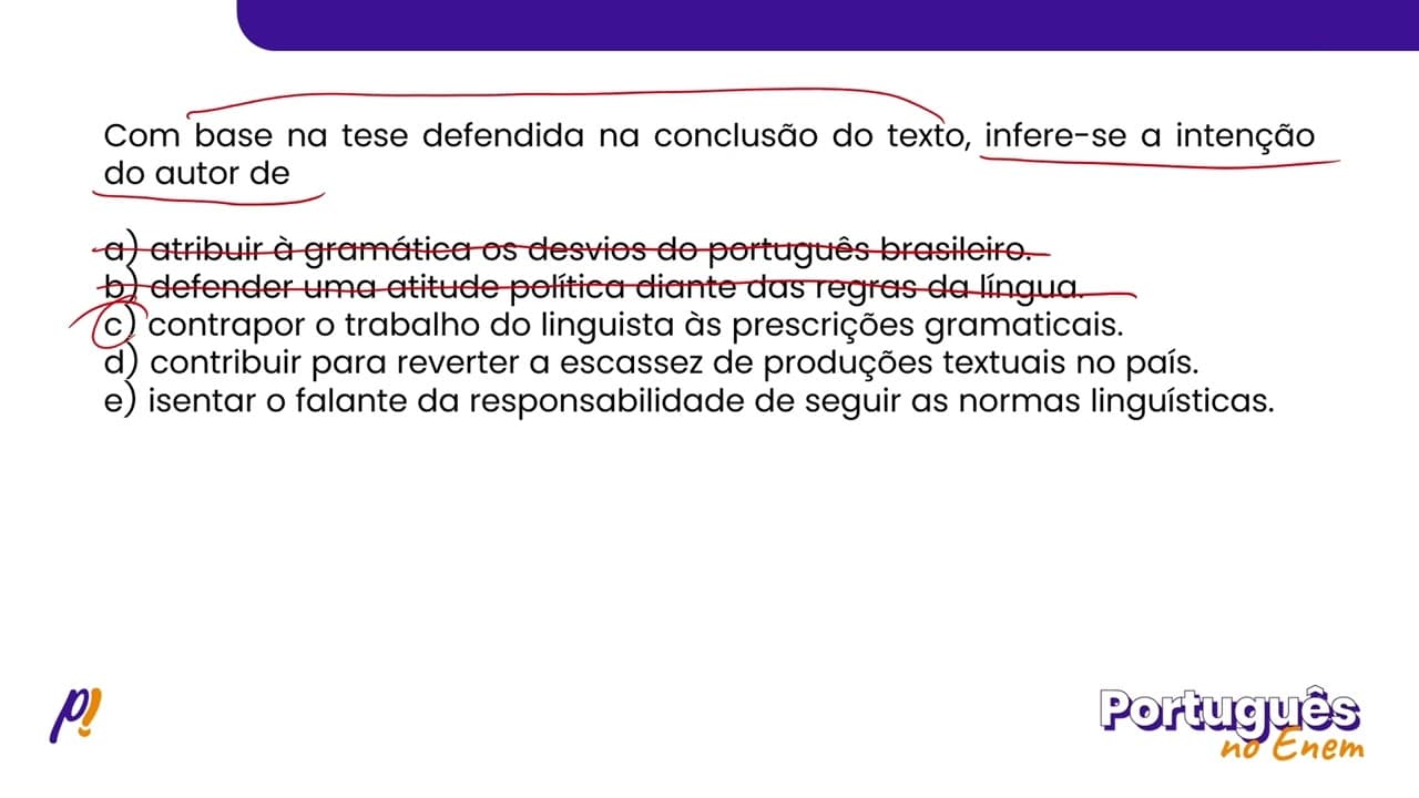 Thumbnail: ENEM DIGITAL 2020 - INTERPRETAÇÃO E INFERÊNCIA DE TEXTOS | O gramático tem uma percepção muito...