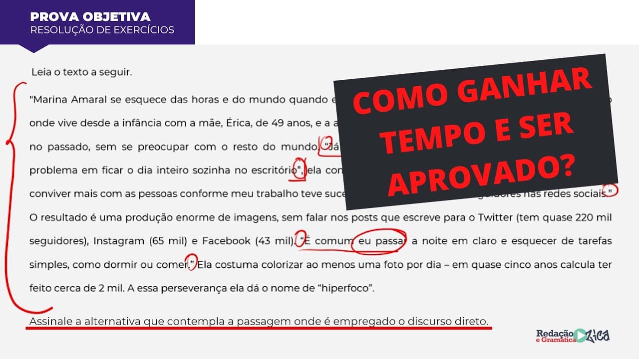 Thumbnail: TÉCNICAS PARA RESOLUÇÃO DE QUESTÕES: DICAS PARA GANHAR TEMPO E SER APROVADO - Profa. Pamba