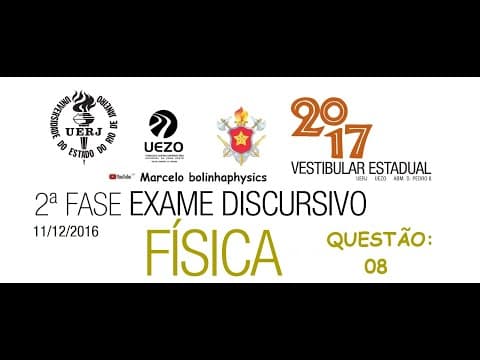 Thumbnail da aula: Resolução da prova de FÍSICA – 2°FASE - EXAME DISCURSIVO– UERJ 2017. Questão 08.