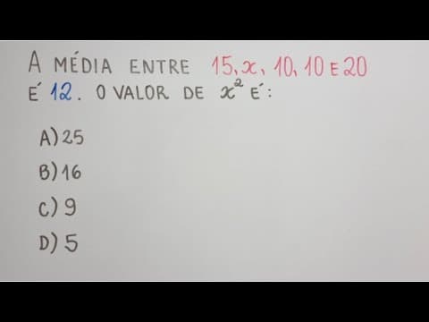 Thumbnail da aula: 🔥 HELP MATEMÁTICA BÁSICA -  Equação envolvendo Média Aritmética. Parece difícil mas não é!  #376