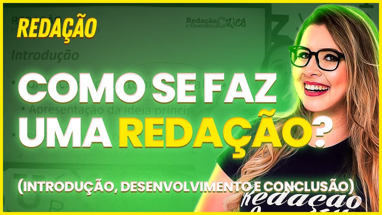 Thumbnail: 🤩 [DICA INFALÍVEL] COMO SE FAZ UMA BOA REDAÇÃO? - Professora Pamba