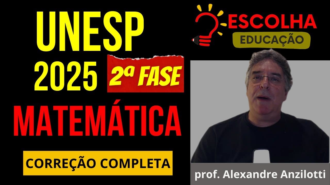 Thumbnail: Correção UNESP 2025 - 2ª fase  - Matemática