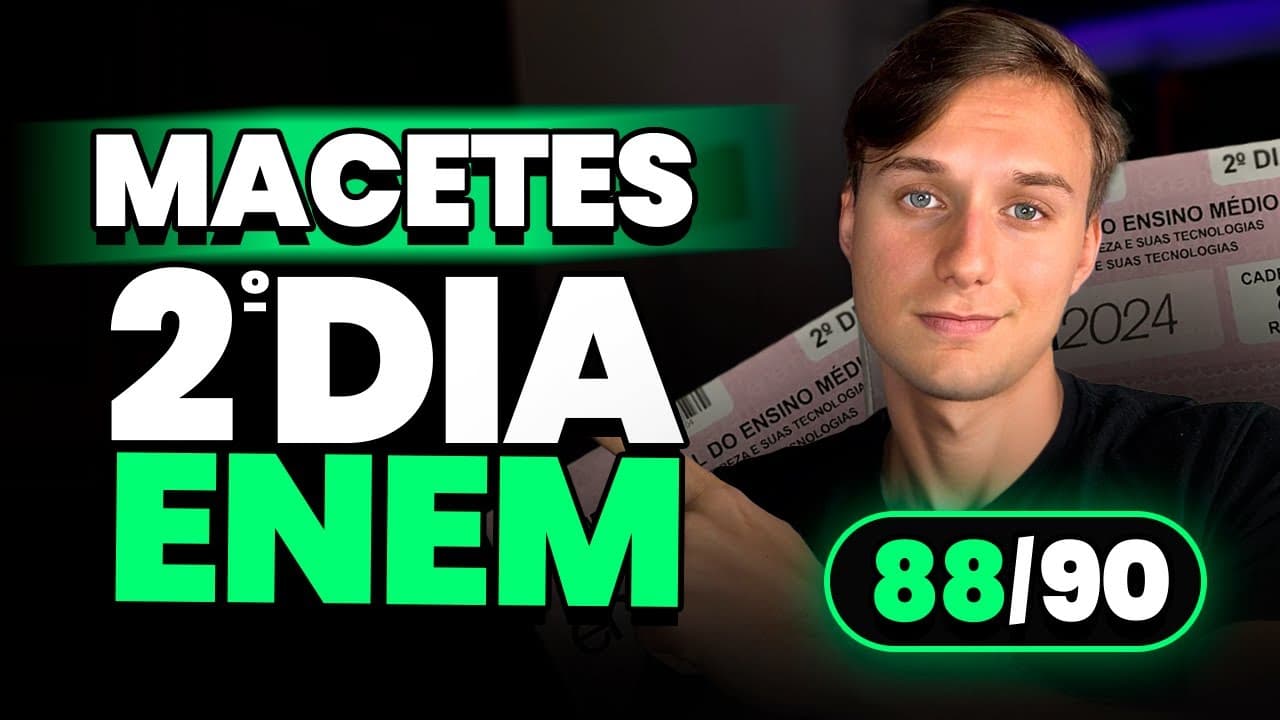 Thumbnail: ✅ TODOS os MEUS MACETES para GABARITAR o 2º DIA do ENEM (Matemática e Natureza)