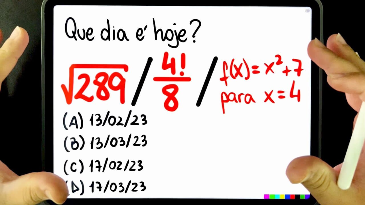 Thumbnail: 🔥 QUE DIA É HOJE? Você consegue resolver esse problema de RACIOCÍNIO LÓGICO E MATEMÁTICO?