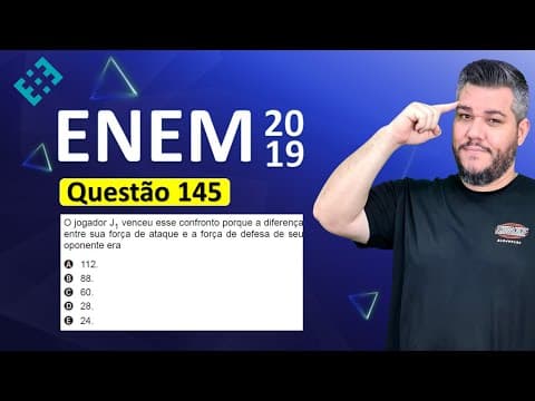 Thumbnail da aula: ✅ QUESTÃO 145 ENEM 2019 (Caderno Amarelo) 👉🏻Em um jogo on-line, cada jogador procura subir de nível