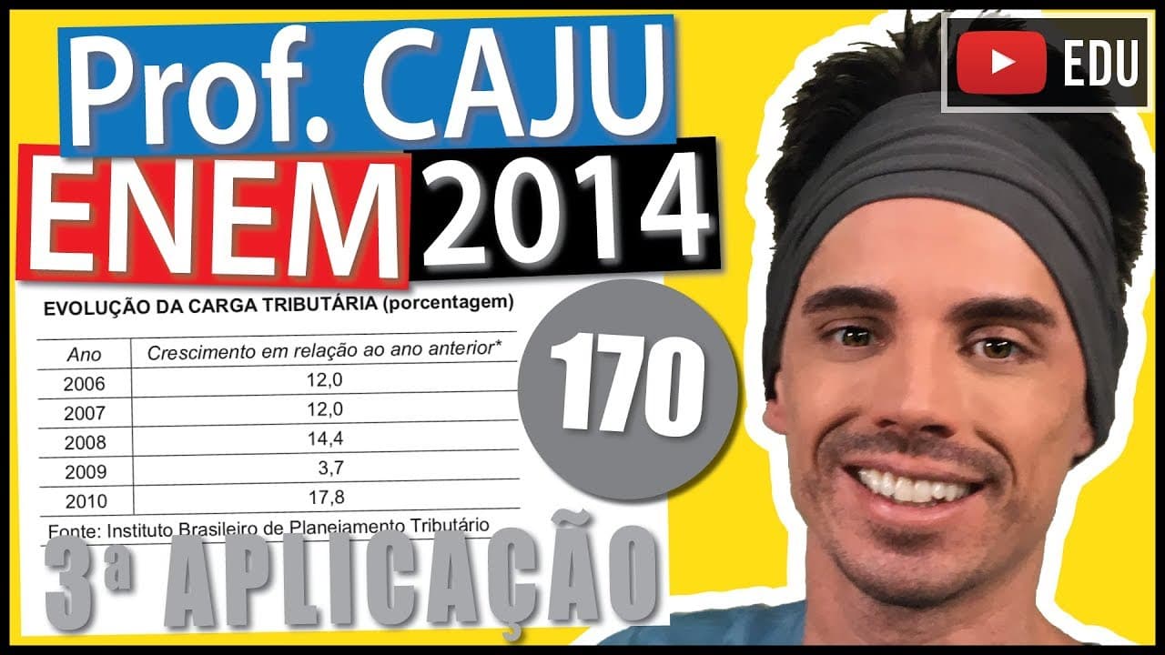 Thumbnail: [ENEM 2014 3Ap] 170 📓 PORCENTAGEM A legislação brasileira estabelece vários impostos para que o