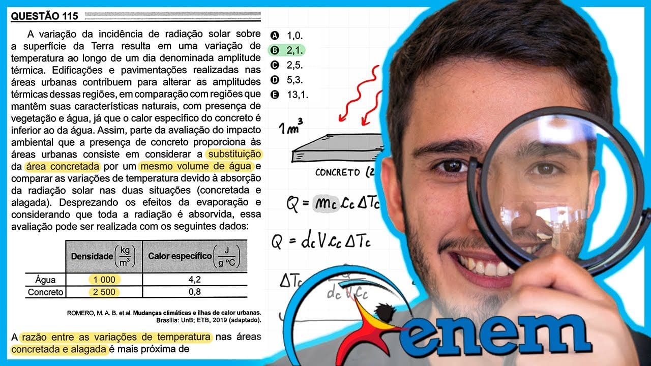 Thumbnail: ENEM 2022 - A variação da incidência de radiação solar sobre a superfície da Terra resulta em uma va
