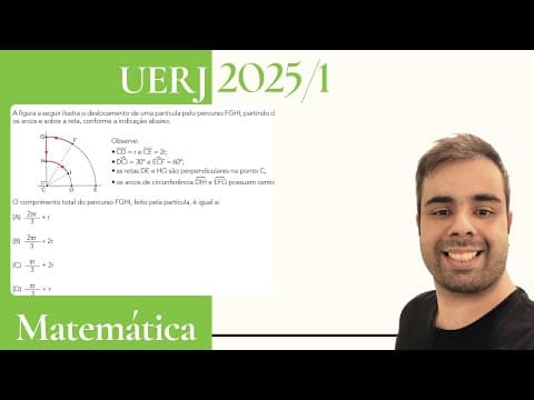 Thumbnail da aula: UERJ 2025/1- A figura a seguir ilustra o deslocamento de uma partícula pelo percurso FGHI partindo