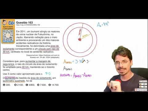 Thumbnail da aula: [ENEM 2025 Belém] 163 📘 GEOMETRIA PLANA Em 2011, um tsunami atingiu os reatores da usina nuclear de