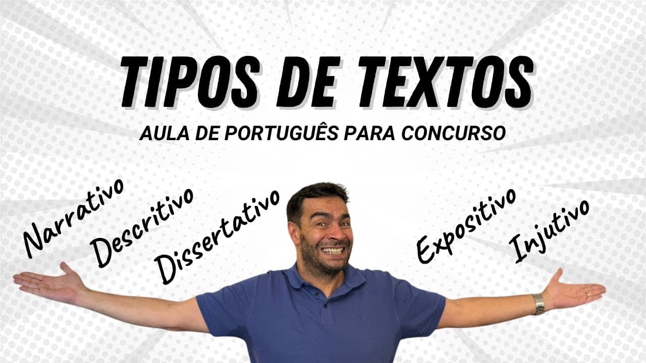 Thumbnail: TIPOS DE TEXTOS - Português para concurso público