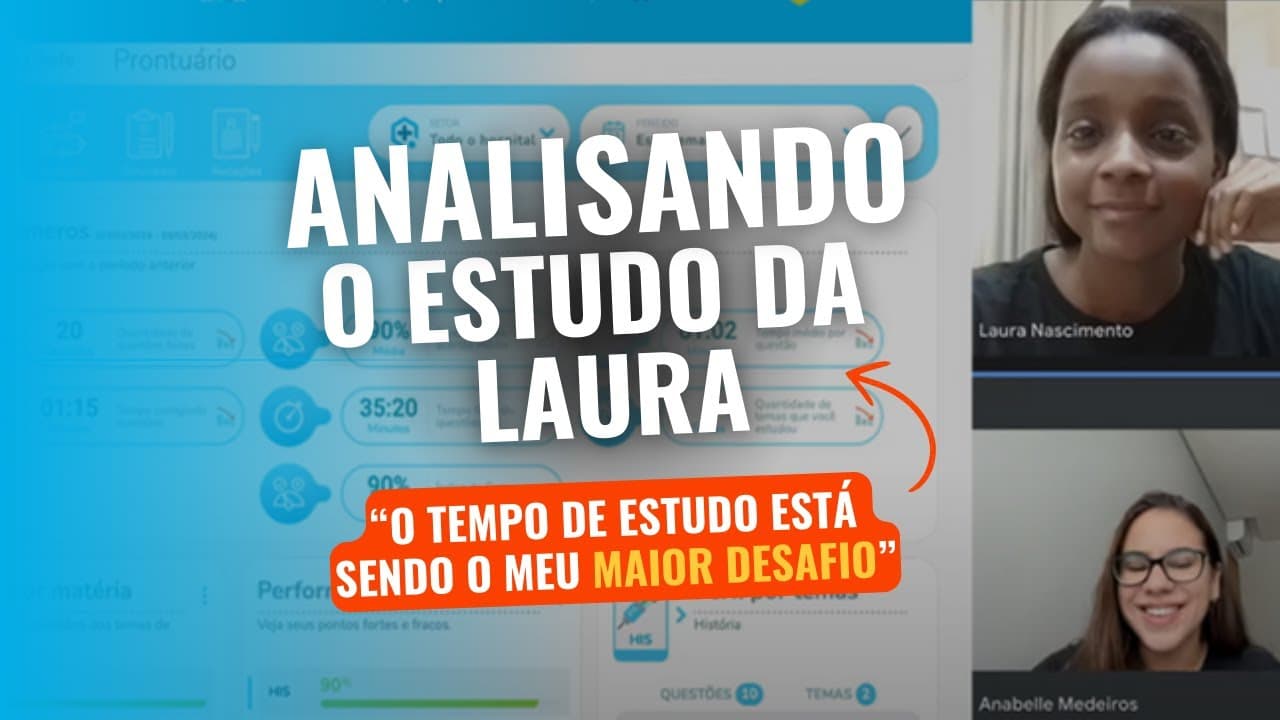 Thumbnail: O TEMPO DE ESTUDO está sendo o meu maior DESAFIO | Analisando o estudo da Laura