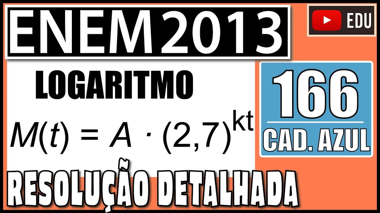 Thumbnail: [ENEM 2013] 166 📘 LOGARITMO Em setembro de 1987, Goiânia foi palco do maior acidente radioativo
