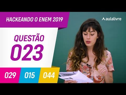 Thumbnail da aula: Enem 2019 | Português: Funções da linguagem | Questão 23 (branco)