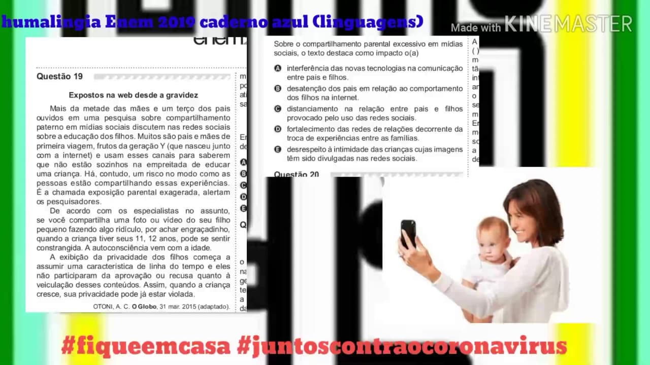 Thumbnail: Questão 19 Enem 2019 caderno azul linguagens