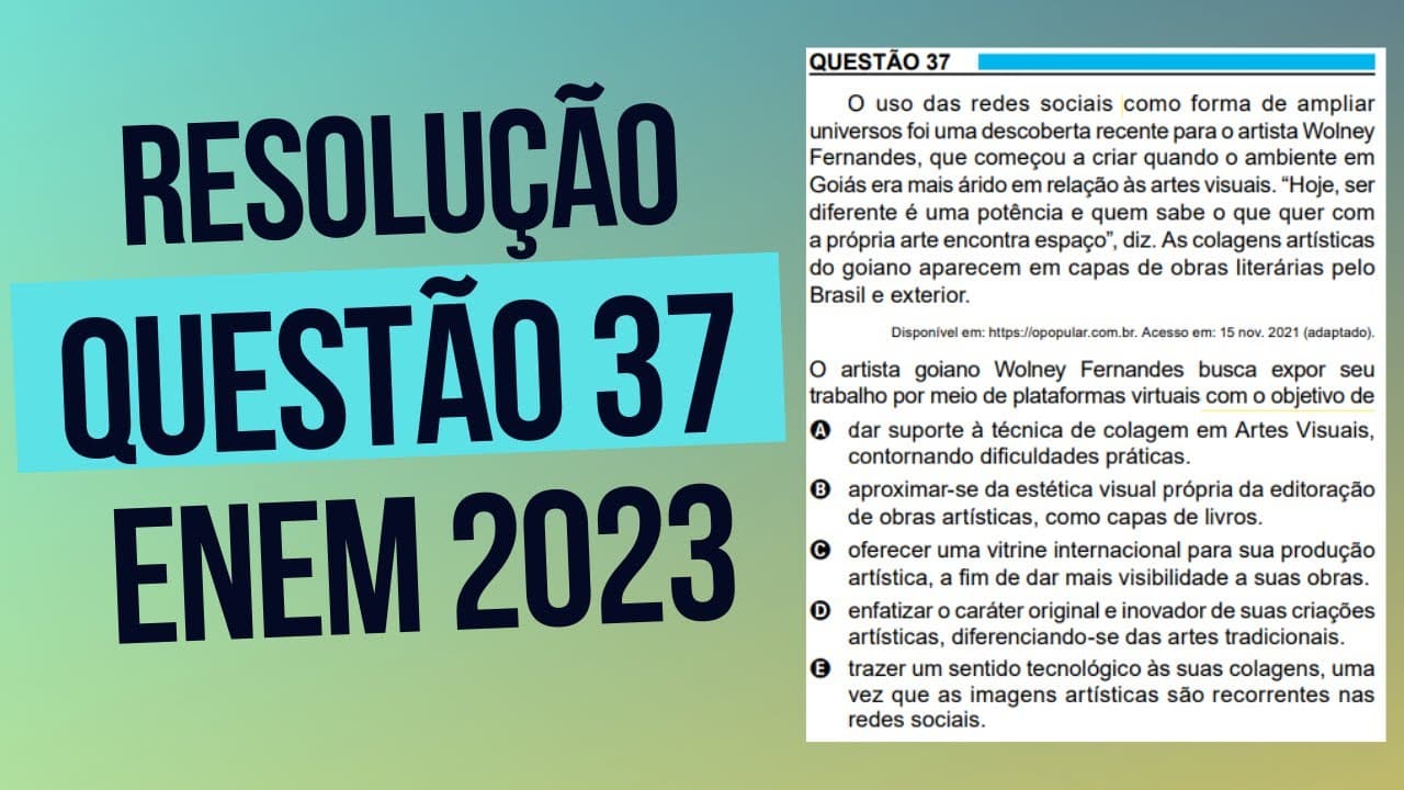 Thumbnail: Resolução questão 37 (PROVA AZUL) | Linguagens ENEM 2023