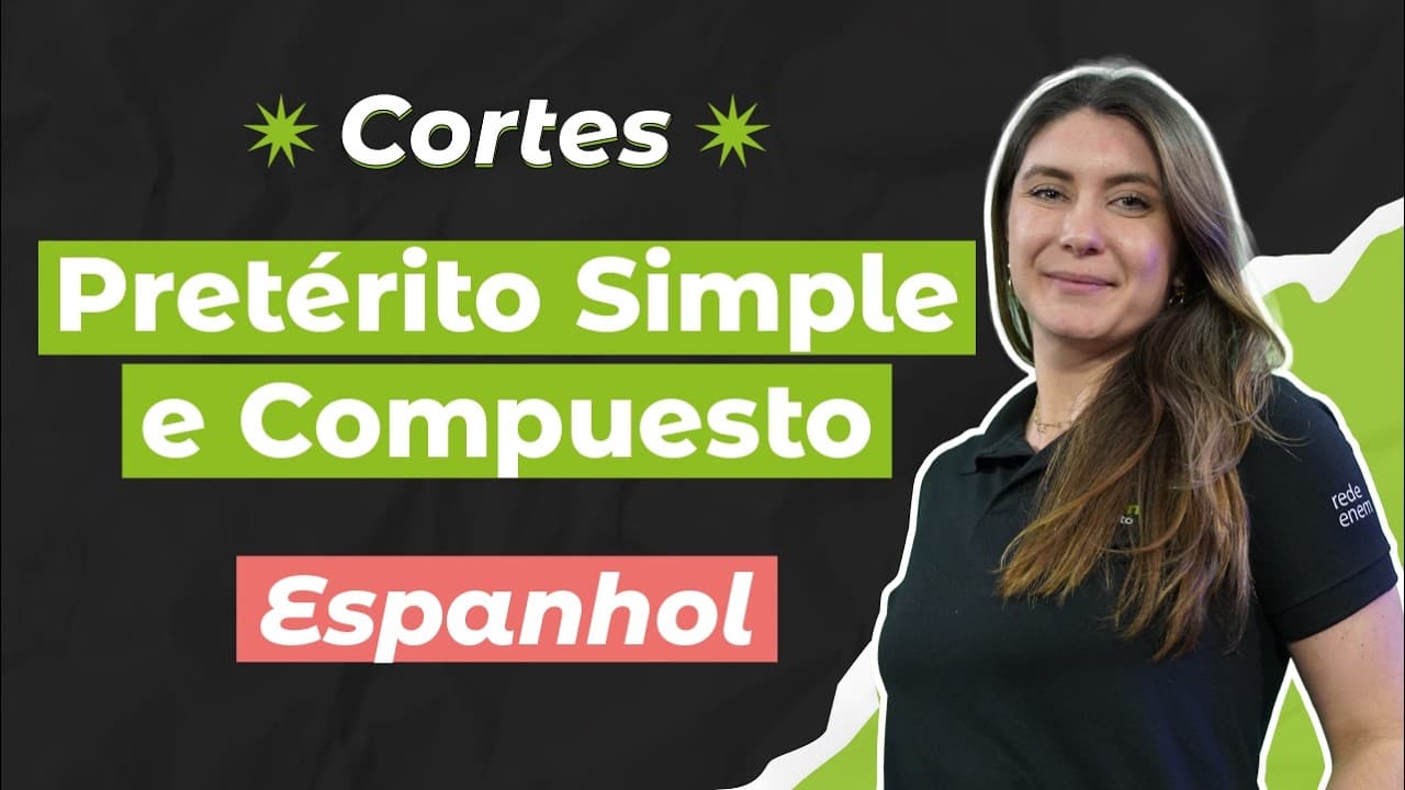 Thumbnail: CORTES DOS AULÕES ENEM 2025: Pretérito Simple e Compuesto | Espanhol para o Enem | Gabriela Nunes