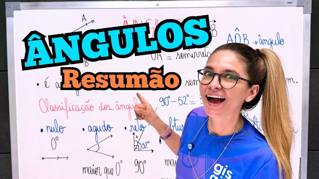 Thumbnail: ÂNGULOS RESUMO COMPLETO COM CLASSIFICAÇÃO E EXEMPLOS