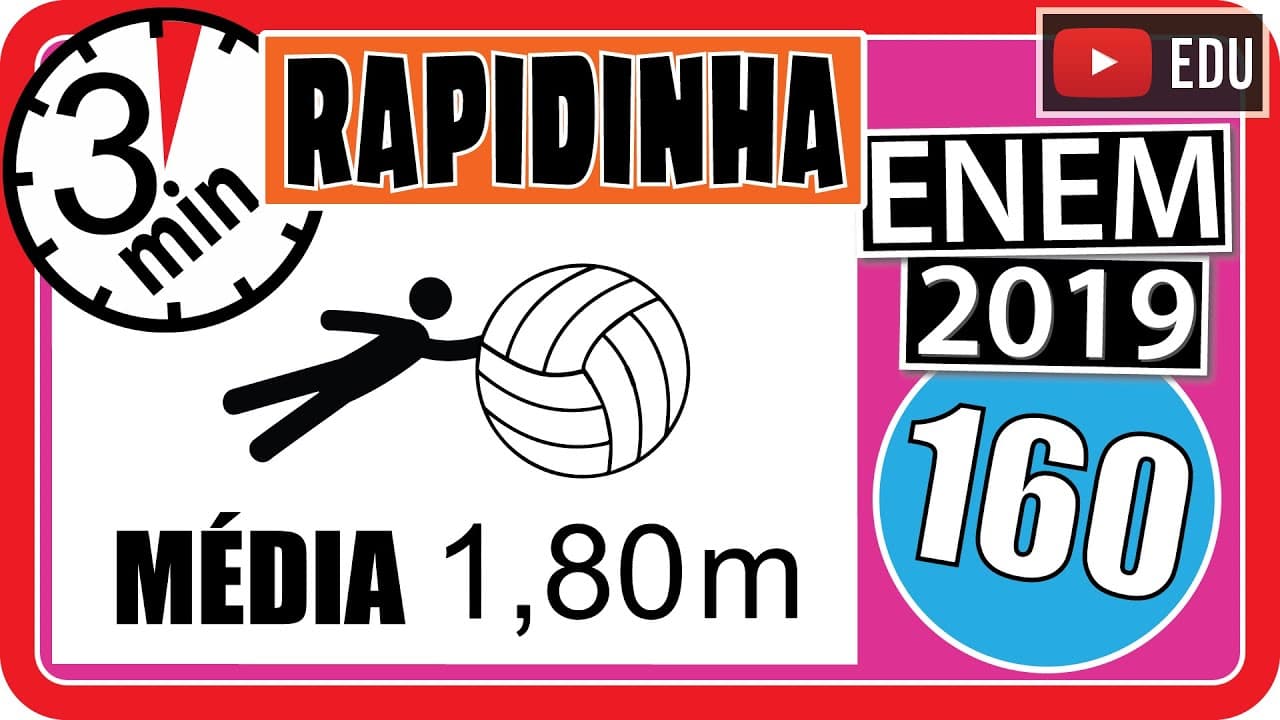 Thumbnail: 🏃[ENEM 2019] 160 📘 MÉDIA ARITMÉTICA O preparador físico de um time de basquete dispõe de um