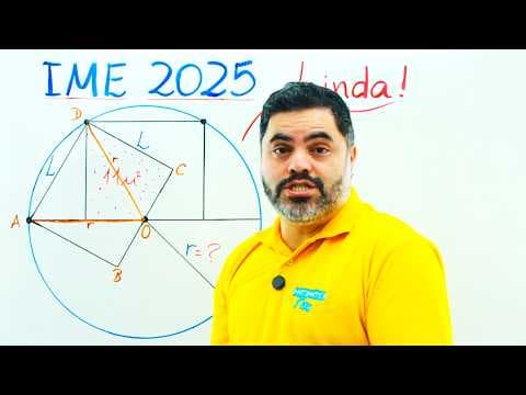 Thumbnail da aula: Geometria no IME 2025: Medida do RAIO DA CIRCUNFERÊNCIA = ??? (Sai por Semelhança de Triângulos)