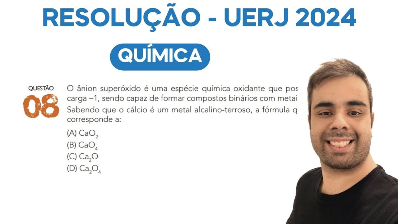 Thumbnail: UERJ 2024 - O ânion superóxido é uma espécie química oxidante que possui dois átomos de oxigênio e