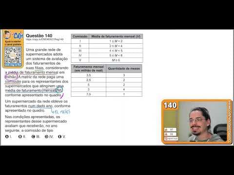 Thumbnail da aula: [ENEM 2021] 140 📘 --- Uma grande rede de supermercados adota um sistema de avaliação dos