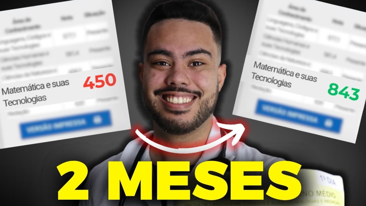 Thumbnail: 🔥 Como estudar faltando 2 meses para o ENEM
