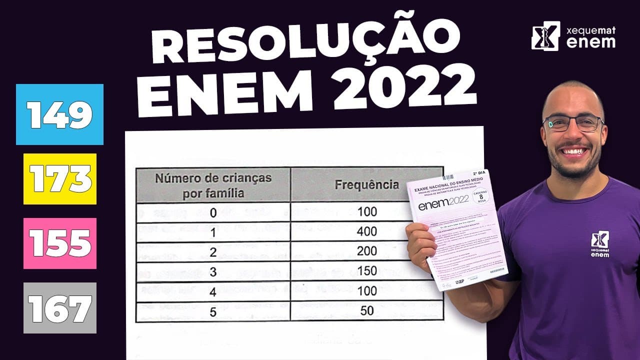 Thumbnail: 🔘Questão 149 - Caderno Azul | Mediana | MATEMÁTICA ENEM 2022