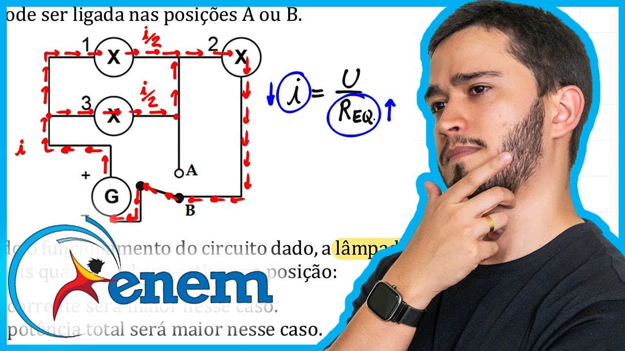Thumbnail: ENEM 2014 - Um sistema de iluminação foi construído com um circuito de três lâmpadas iguais conectad