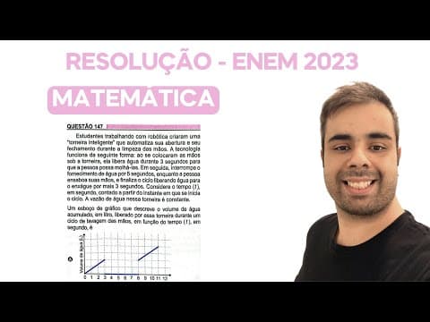 Thumbnail da aula: ENEM 2023 - Estudantes trabalhando com robótica criaram uma "torneira inteligente" que automatiza