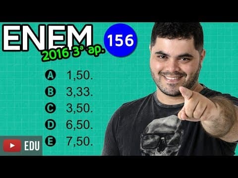 Thumbnail da aula: 🔥 ENEM 2016 3ª Aplicação Matemática #21 👉 Escala num Mapa Cartográfico com dica matadora