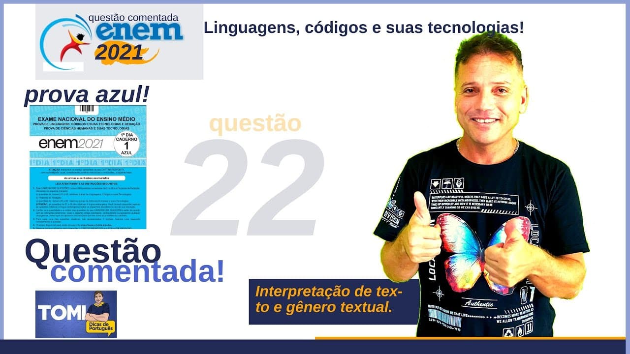 Thumbnail: #Questão22 comentada: #Enem interpretação de texto e gênero
