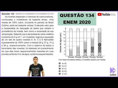 Thumbnail da aula: QUÍMICA ENEM 2020! "As moedas despertam o interesse de colecionadores, numismatas e investidores..."