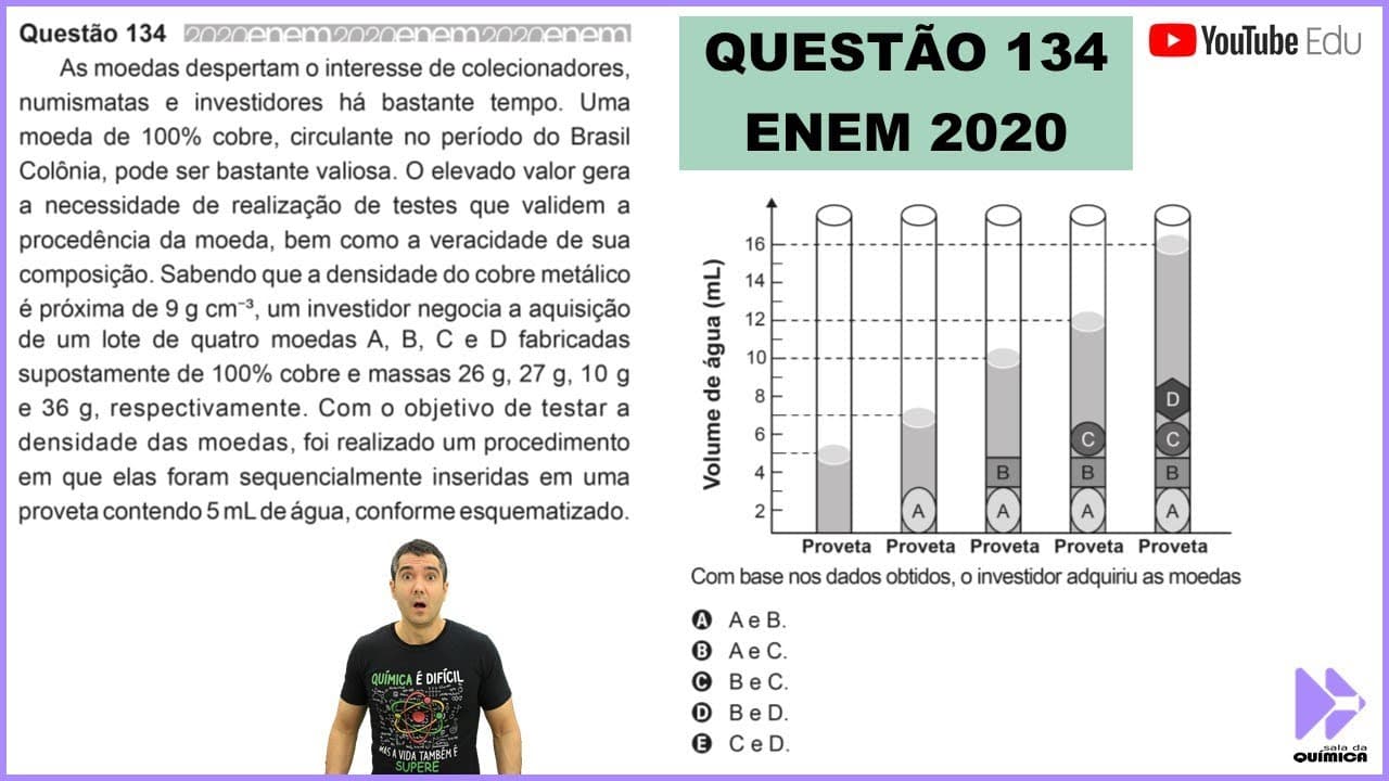 Thumbnail: QUÍMICA ENEM 2020! "As moedas despertam o interesse de colecionadores, numismatas e investidores..."