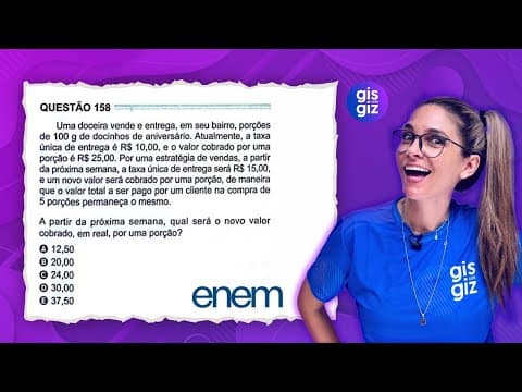Thumbnail da aula: ENEM - QUESTÃO 158 PROVA VERDE 2024 MATEMÁTICA