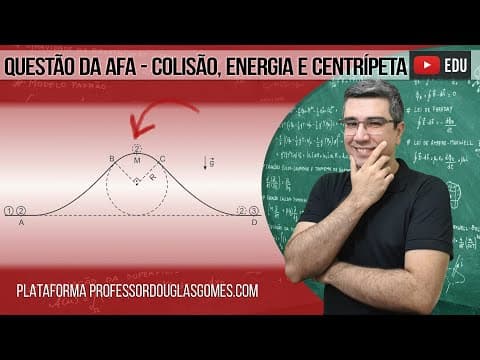 Thumbnail da aula: Colisão, energia, resultante centrípeta. Questão AFA com tudo isso!