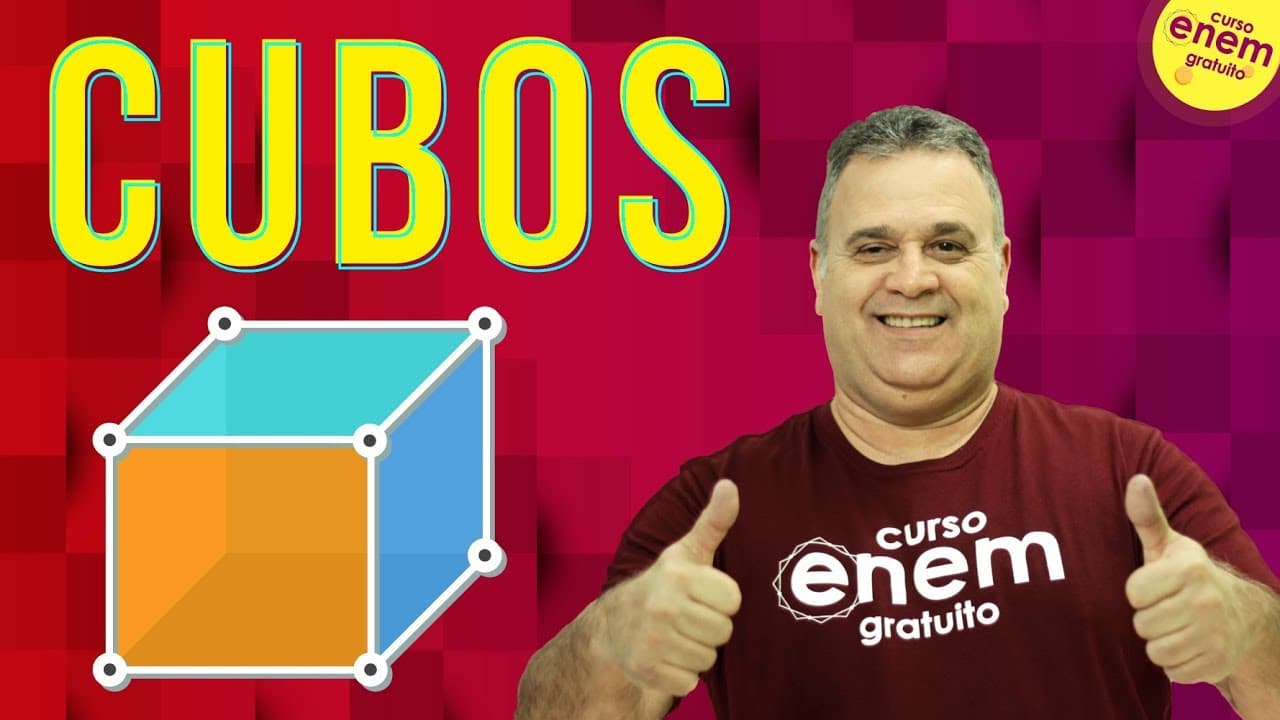 Thumbnail: ÁREA E VOLUME DO CUBO | Resumo de Geometria para o Enem. Professor Sérgio Sarkis