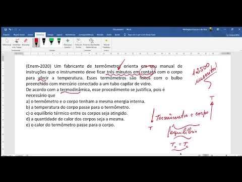 Thumbnail da aula: (Enem) Um fabricante de termômetros orienta em seu manual de instruções que o instrumento deve...