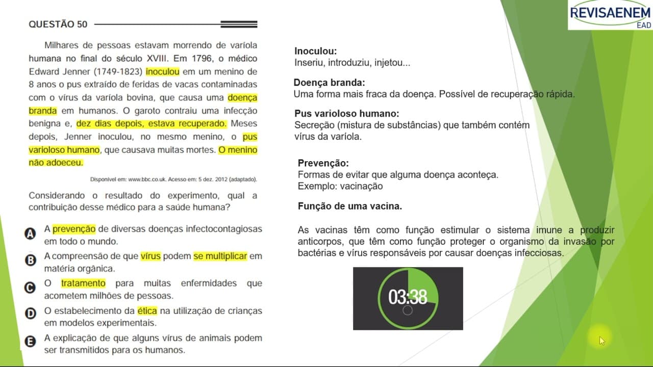 Thumbnail: Questão 1 BIOLOGIA   Enem 2013