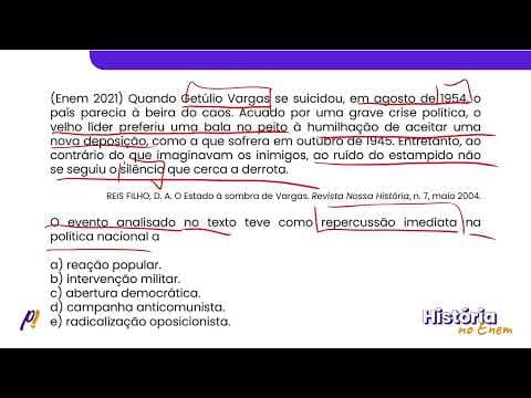 Thumbnail da aula: ENEM 2021 - PRIMEIRA REPÚBLICA. A ERA VARGAS| Quando Getúlio Vargas se suicidou, em agosto...