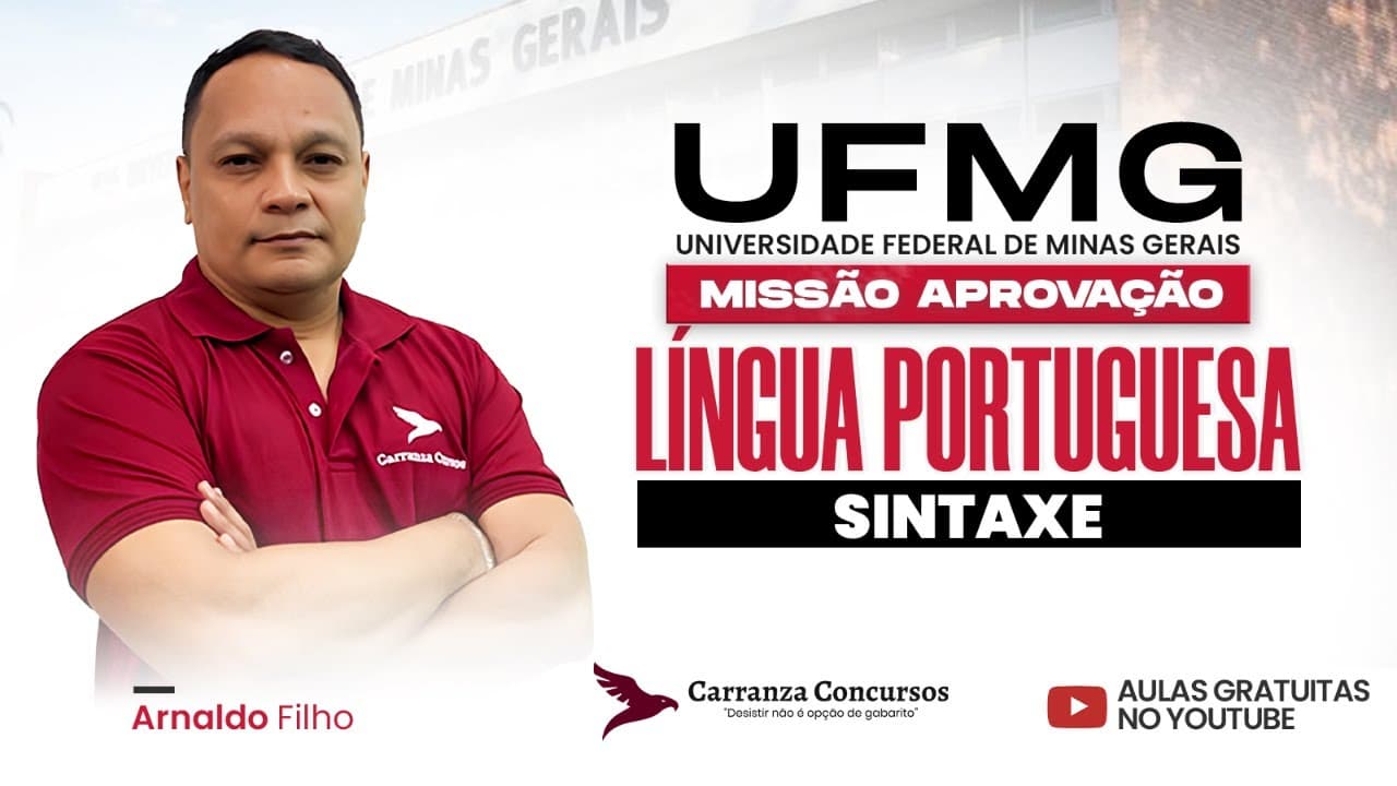 Thumbnail: Concurso UFMG | Língua Portuguesa | Sintaxe | Aula Completa para Concursos