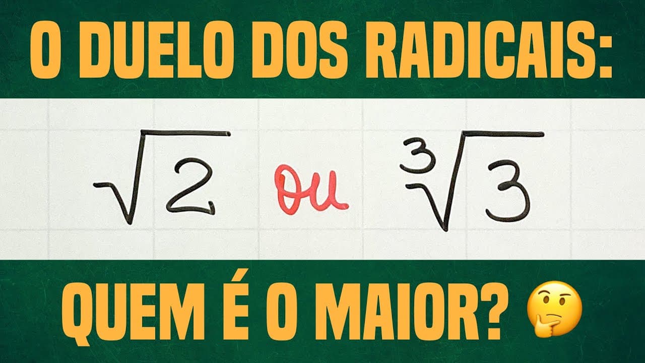 Thumbnail: QUEM É O MAIOR: √2 ou ∛3 ? (Raiz quadrada de 2 ou raiz cúbica de 3?) [Horizontal]