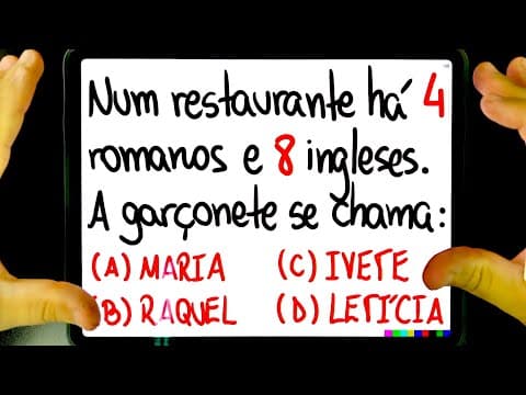 Thumbnail da aula: 🔥 NINGUÉM CONSEGUE DESCOBRIR O NOME DA GARÇONETE DESSE RESTAURANTE! Você consegue resolver RLM?