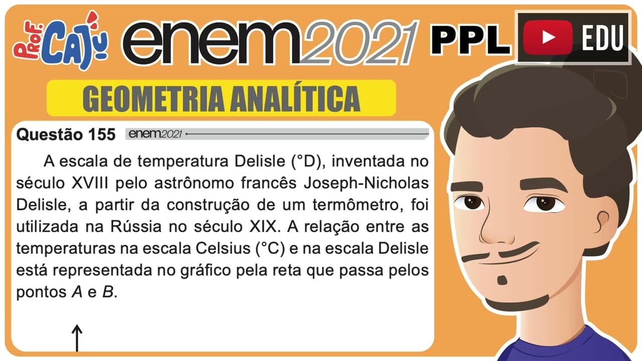 Thumbnail: [ENEM 2021 PPL] 155 📘 GEOMETRIA ANALÍTICA A escala de temperatura Delisle (°D), inventada no século
