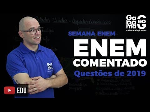 Thumbnail da aula: GEOGRAFIA - ENEM COMENTADO 2019 - QUESTÃO  69 CADERNO AZUL - Localizado a 160 km da cidade...