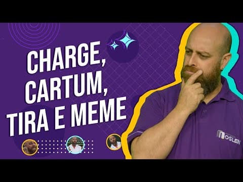 Thumbnail da aula: CHARGE, CARTUM, TIRA e MEME são textos? [Prof. Noslen]