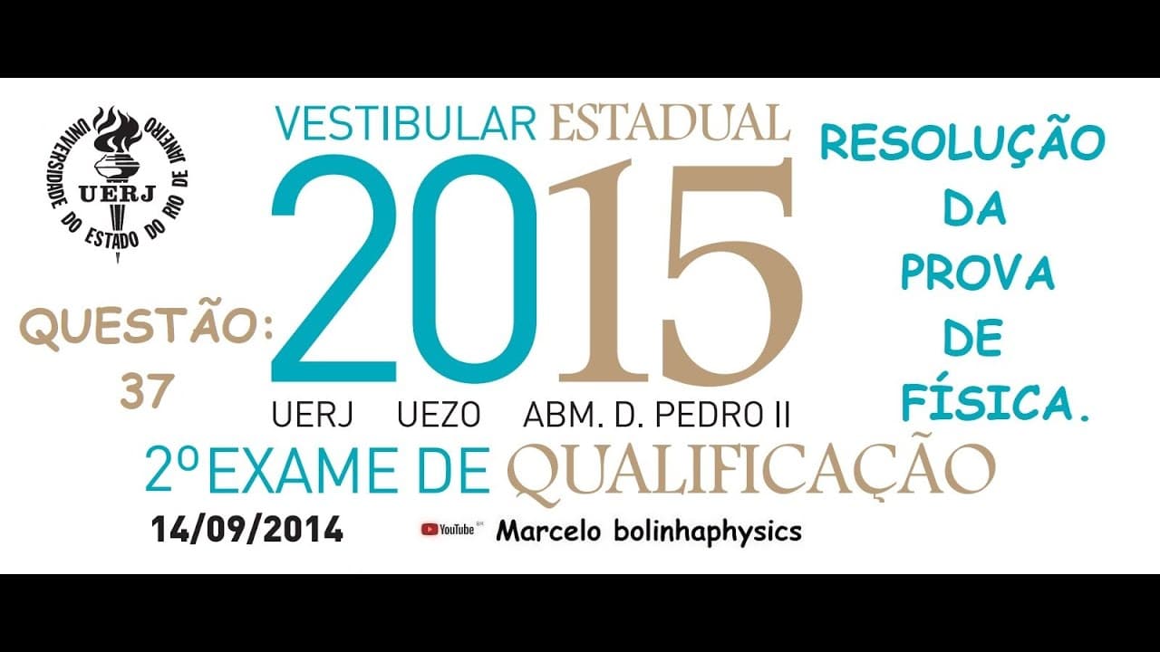 Thumbnail: Resolução da prova de FÍSICA – 2° EXAME DE QUALIFICAÇÃO – UERJ 2015. Questão 37.